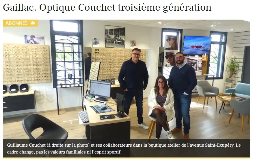 Gaillac : Optique Couchet troisième génération